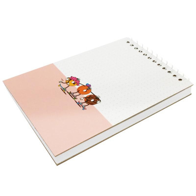 Sổ Lò Xo Teen Không Kẻ Có Chấm 80gsm - Cute Animals - The Sun 03 - Màu Hồng