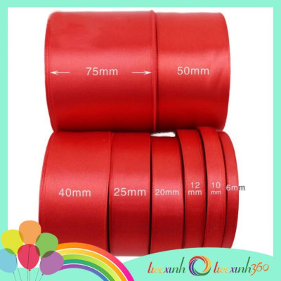 Ruy băng vải trang trí màu đỏ 1cm 2cm 4cm