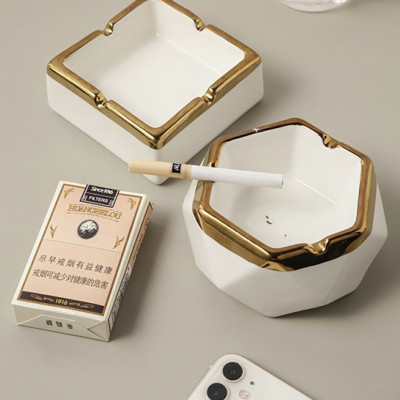 GẠT TÀN BẰNG SỨ CAO CẤP SANG TRỌNG HÌNH LỤC LĂNG - VD84