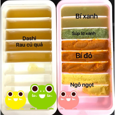 Khay đá nhựa Kokubo loại 8 viên có nắp đậy, có thể dùng trữ đồ ăn dặm cho bé - made in Japan