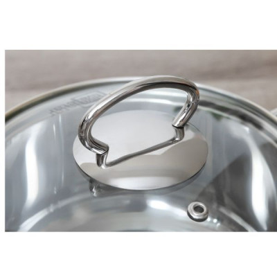 Nồi inox Fivestar 3 đáy từ Sanwich nắp kính 24CM