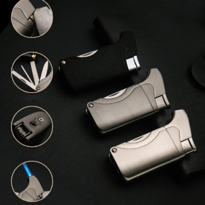 Vỏ Hột Quẹt Bật Lửa khò gas 1 tia kiêm bộ dụng cụ đa năng Honest BCZ241 thiết kế đẹp độc lạ - dùng gas cao cấp ( giao màu ngẫu nhiên )