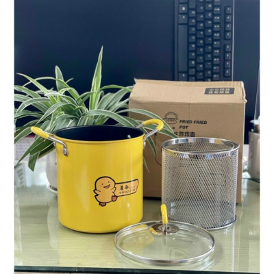 Nồi Chiên Ngập Dầu Mini Siêu Tiết Kiệm Hình Vịt Vàng Có Chống Dính Phù Hợp Với Các Bếp Ga ,Điện, Từ - Tặng Kèm Rổ Chiên Siêu Dày Dặn Hàng Chính Hãng Loại 1 MINIIN