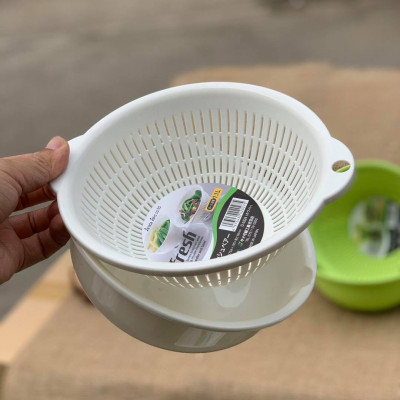 Thau/Chậu lót nhựa dạng tròn cao cấp Sanada Seiko 3.6L có tay cầm - Hàng nội địa Nhật Bản.