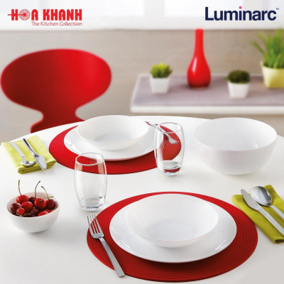 Đĩa Thủy Tinh Luminarc Diwali Trắng 19cm - bộ 6 đĩa - N3603
