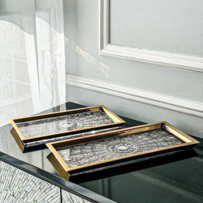 Đĩa pha lê mài mạ vàng BOHEMIA Hàng chính hãng