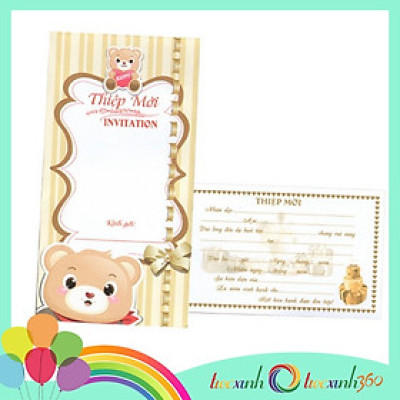 10 bộ thiệp mời hình gấu happy