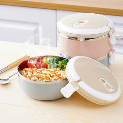 Hộp Cơm Giữ Nhiệt 2 Tầng Inox Đảm Bảo Vệ Sinh Tiện Lợi Cho Dân Văn Phòng Dễ Sử Dụng