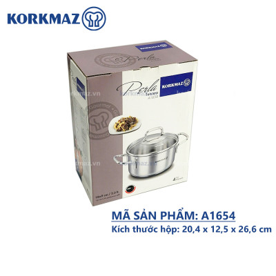 Nồi inox 18/10 Korkmaz Perla 2.3 lít - 18x9 cm
