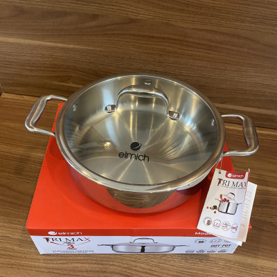 Chảo Xào Inox 304 3 lớp Đáy Liền ELMICH TrimaxXS EL3847 26cm