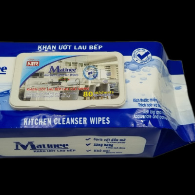 Thùng 5 Gói Khăn Ứớt Lau Bếp Matinee gói mới 80 tờ khăn to và dày giá không đổi