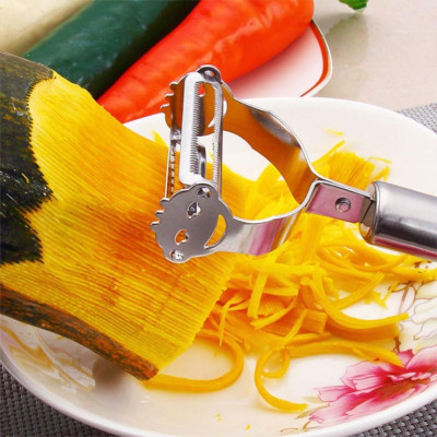 Nạo củ quả inox đa năng 3 trong 1 có thể bào sợi - nạo vỏ trái cây inox cao cấp