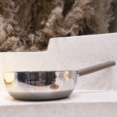 Chảo chống dính Inox 316 liền khối 7 lớp Kalpen Nano Titanium Shield 26cm - Hàng chính hãng