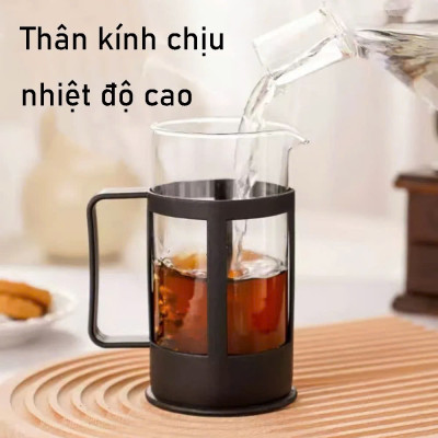 Bình Pha Trà Cà Phê Kiểu Pháp Cao Cấp 350ml Nóng Lạnh Văn Phòng Du Lịch Dã Ngoại Phượt