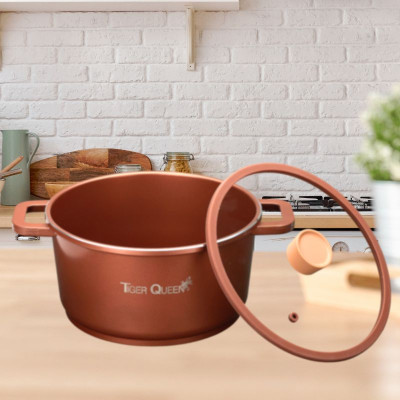 Nồi hầm Ceramic từ tính Tiger Queen CWCB-24CH - Màu nâu chocolate [24cm - 5.18L] - Chính hãng