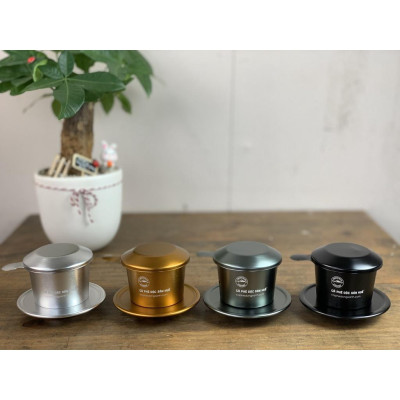 Phin nhôm pha cà phê MÀU ĐEN mạ màu anode cao cấp Greenfields Coffee