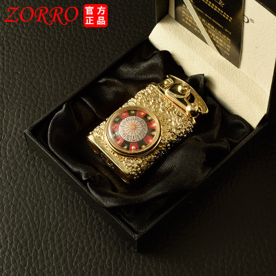 Vỏ Hột Quẹt Bật Lửa Xăng Zorro Z613 Thiết Kế Họa Tiết Vòng Xoay Roulette Đẹp Độc Lạ - Dùng Xăng Bấc Đá Cao Cấp