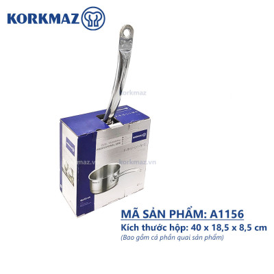 Quánh inox 18/10 Korkmaz Proline 1.5 lít không nắp - 16x7,5 cm