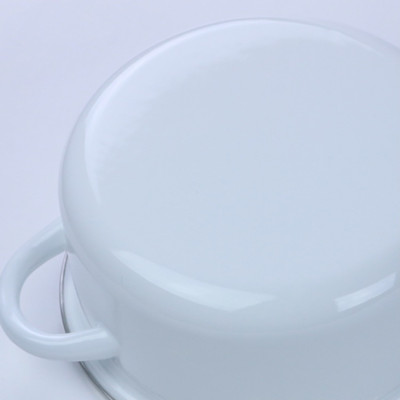 Nồi inox tráng men nắp kính dùng cho bếp từ Pearl Metal Amulet Ø22cm  (Đỏ/Trắng) - Hàng nội địa Nhật Bản |#nhập khẩu chính hãng|