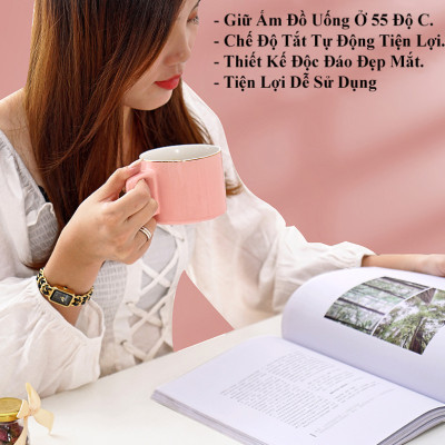 Đế Hâm Nóng Giữ Ấm Đồ Uống Hình Tai Mèo KUNBE Hâm Nóng Cà Phê Trà Sữa cho Bé Làm Nóng Đồ Uống Nhanh Chóng Tiện Lợi