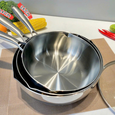 Chảo inox 5 lớp nano Seka chống dính tự nhiên có nắp kính cao cấp size 22-24-26cm