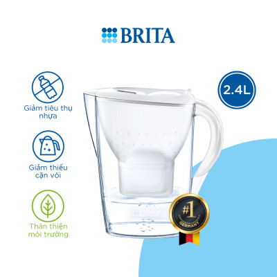 Bình Lọc Nước BRITA Marella Cool White - 2.4L (Kèm Maxtra Plus)
