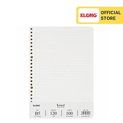 Ruột sổ còng kẻ ngang KLONG B5 120/76 - 100 tờ (200 trang); MS: 548
