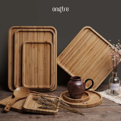 Khay gỗ tre decor hình chữ nhật, Khay đựng đồ ăn, Khay uống trà , Khay tròn, vuông | ongtre (Vietnam).
