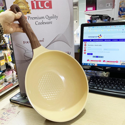 Chảo Xào Ceramic 7 Lớp Kháng Khuẩn Happy Home Pro Arisu - 26cm ( Nâu)