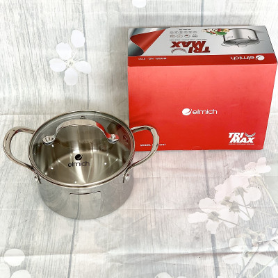  NỒI 18cm INOX 304 CAO CẤP 3 LỚP ĐÁY LIỀN TRI-MAX 18CM - 2,ELMICH - EL3732]