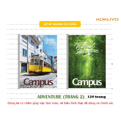 5 Vở Campus kẻ ngang có chấm Adventure 120tr