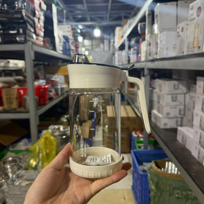 Bình Thủy Tinh Rót Dầu Ăn/Nước Mắm Có Vòi & Phễu Tích Hợp – Dung Tích 500ml – Chai Đựng Gia Vị Thông Minh, Chịu Nhiệt, Có Vạch Chia- HÀNG CHÍNH HÃNG MINIIN