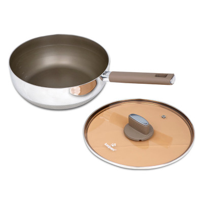 Chảo chống dính Inox 316 liền khối 7 lớp Kalpen Nano Titanium Shield 26cm - Hàng chính hãng