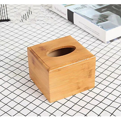 Hộp Gỗ Tre Đựng Giấy Ăn 4 Mặt Chữ Nhật Cao Cấp