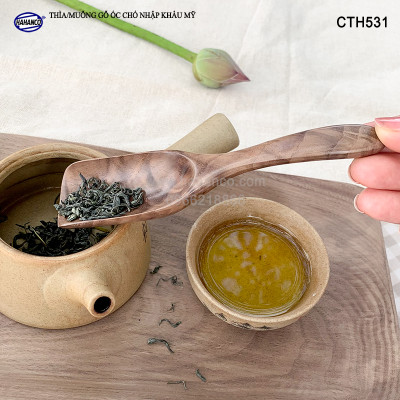 Thìa/Muỗng xúc trà gỗ Óc Chó (15cm) CTH531 - Dùng xúc cafe, xúc gia vị, ăn uống sạch, decor trang trí