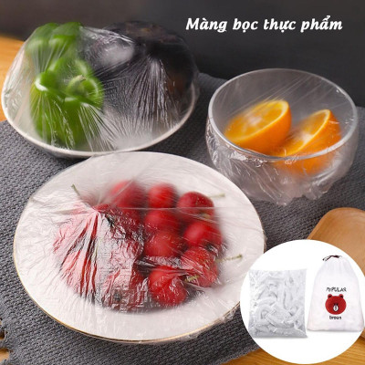 Túi 100 Màng Bọc Thực Phẩm Có Chun ,Túi Bọc Thực Phẩm PE Có Chun Bọc Đồ Ăn Co Giãn Tái Sử Dụng