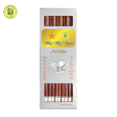 Đũa Gỗ Cao Cấp - Đũa Gỗ Cẩm Lai Ghép Đầu Trắng - Đồ Gỗ Nhà Bếp Thương Hiệu Trường Sơn (10 Đôi / Hộp)