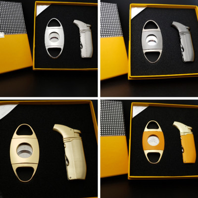 Bộ Set Phụ Kiện 2 Món HB-422 Gồm Vỏ Hột Quẹt Bật Lửa Khò 2 Tia Đa Năng + Cắt Thiết Kế Sang Trọng Cao Cấp