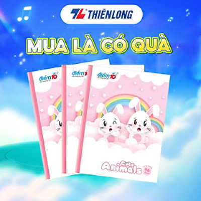 Lốc 5 Tập học sinh 96 trang 4 ô ly vuông 70 gsm Điểm 10 TP-NB044 (hình ngẫu nhiên)