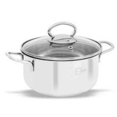 Nồi inox Fivestar 3 đáy từ Sanwich nắp kính 24CM