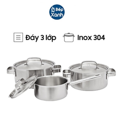 Bộ nồi inox cao cấp 3 lớp Malloca SA-2030 (6 món)