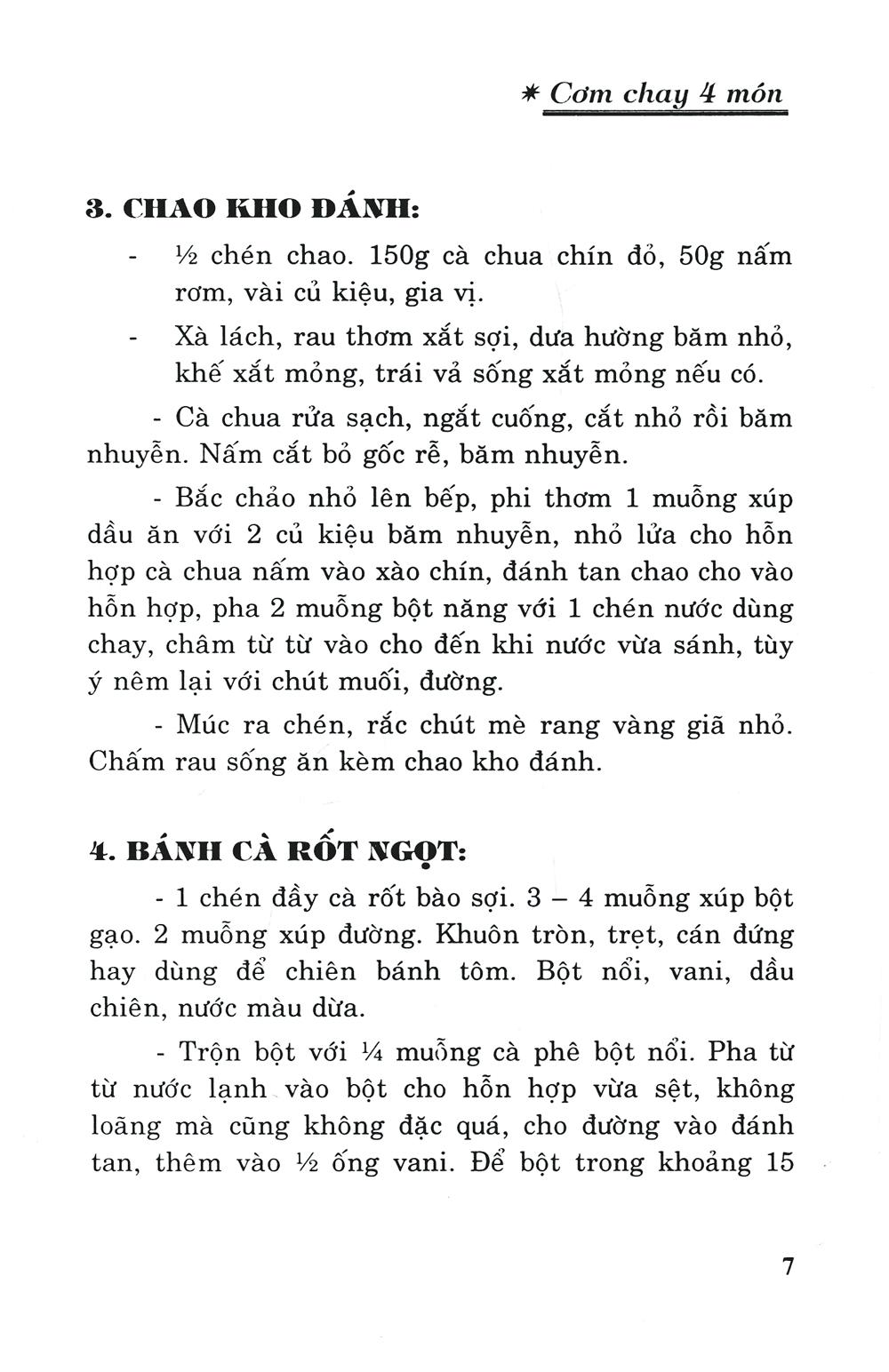 Cơm Chay Bốn Món