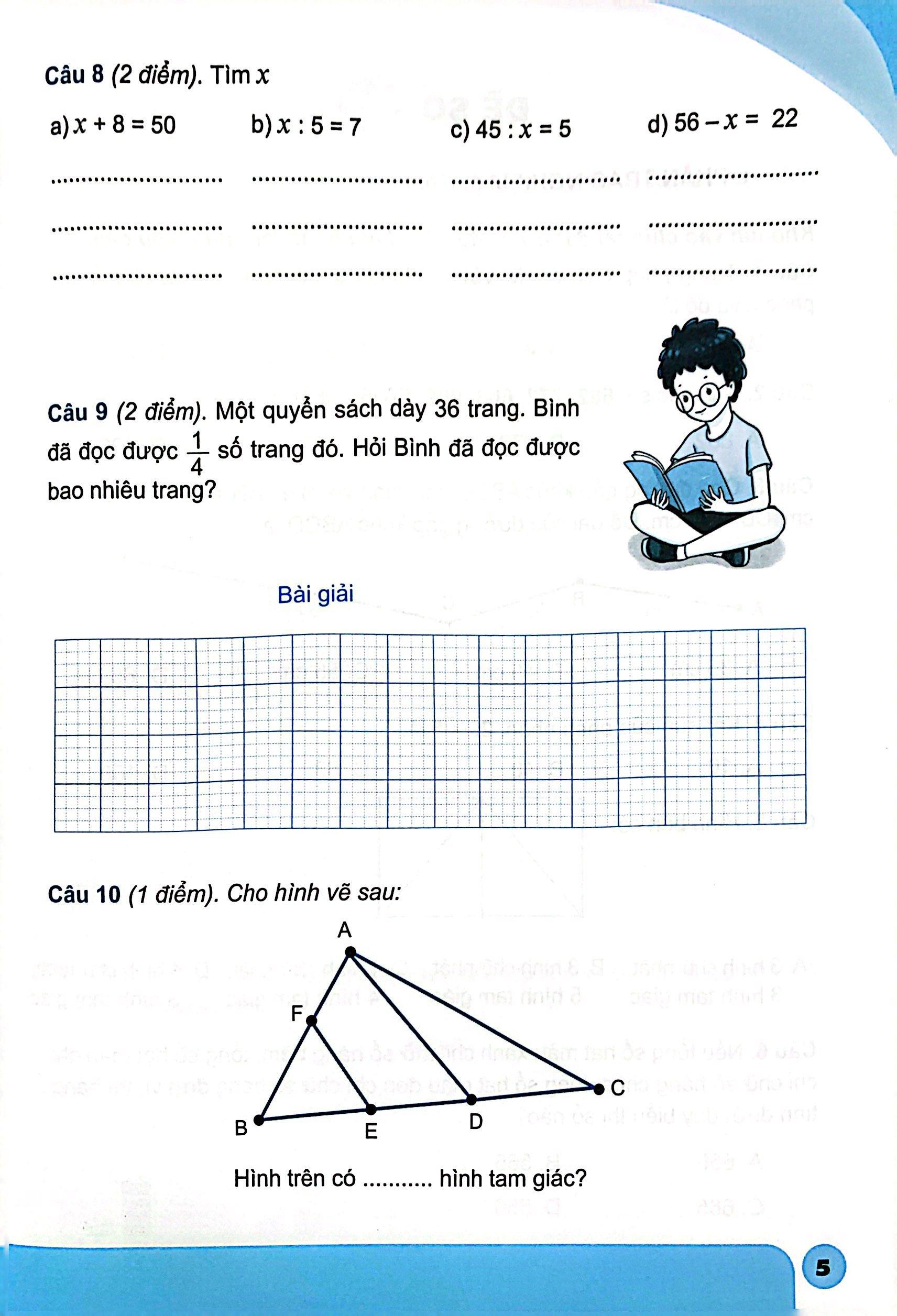 Bộ Đề Kiểm Tra Toán 3 - Tập 1
