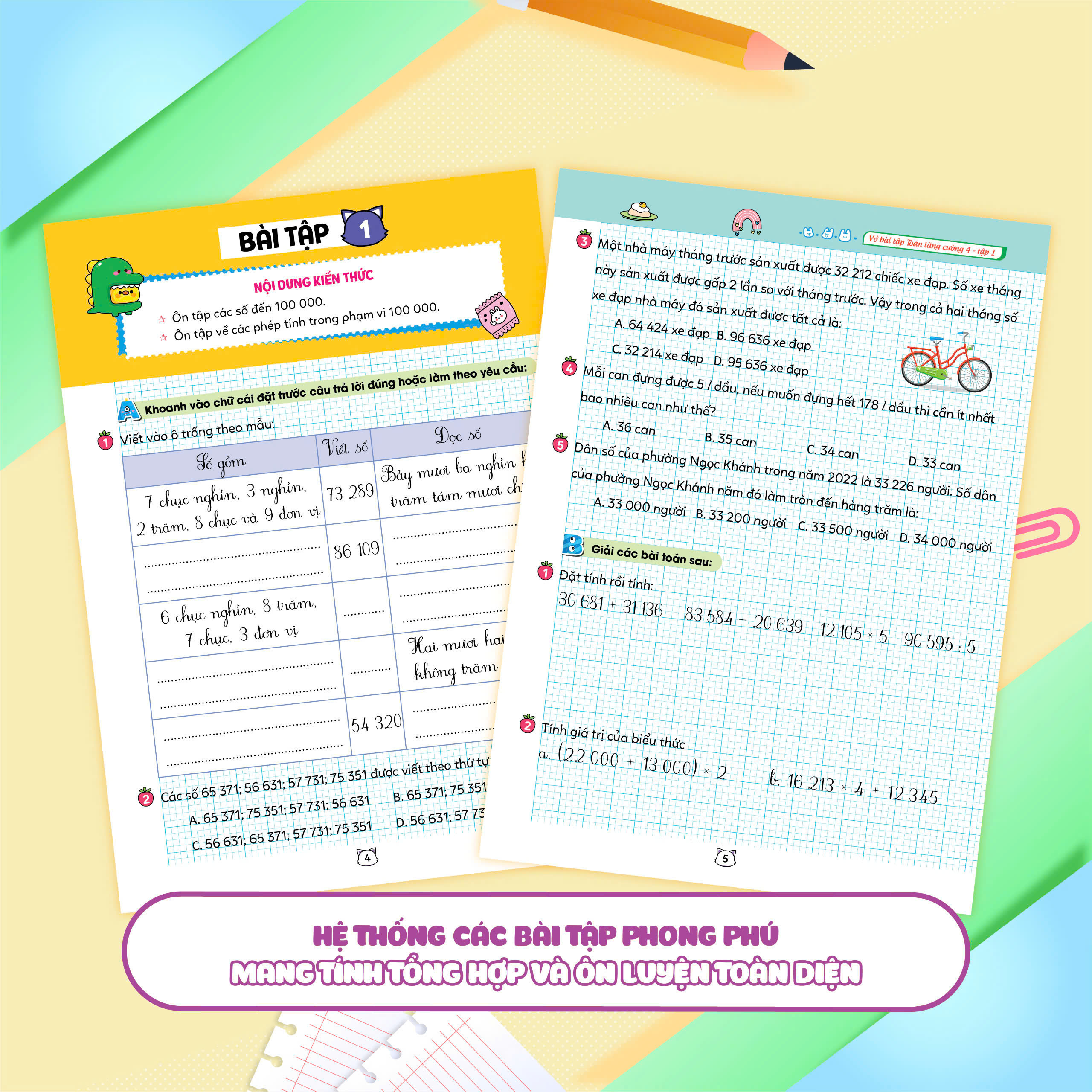 Vở bài tập Toán tăng cường lớp 4 tập 1 (Theo sách giáo khoa kết nối tri thức với cuộc sống)