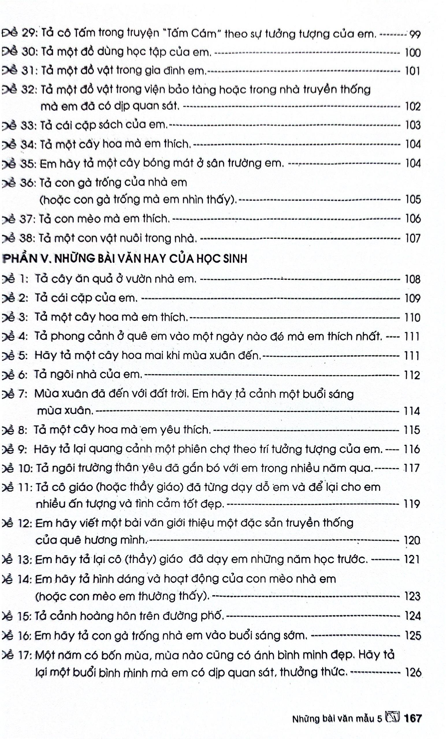 Những Bài Văn Mẫu 5 (Theo Chương Trình GDPT Mới)