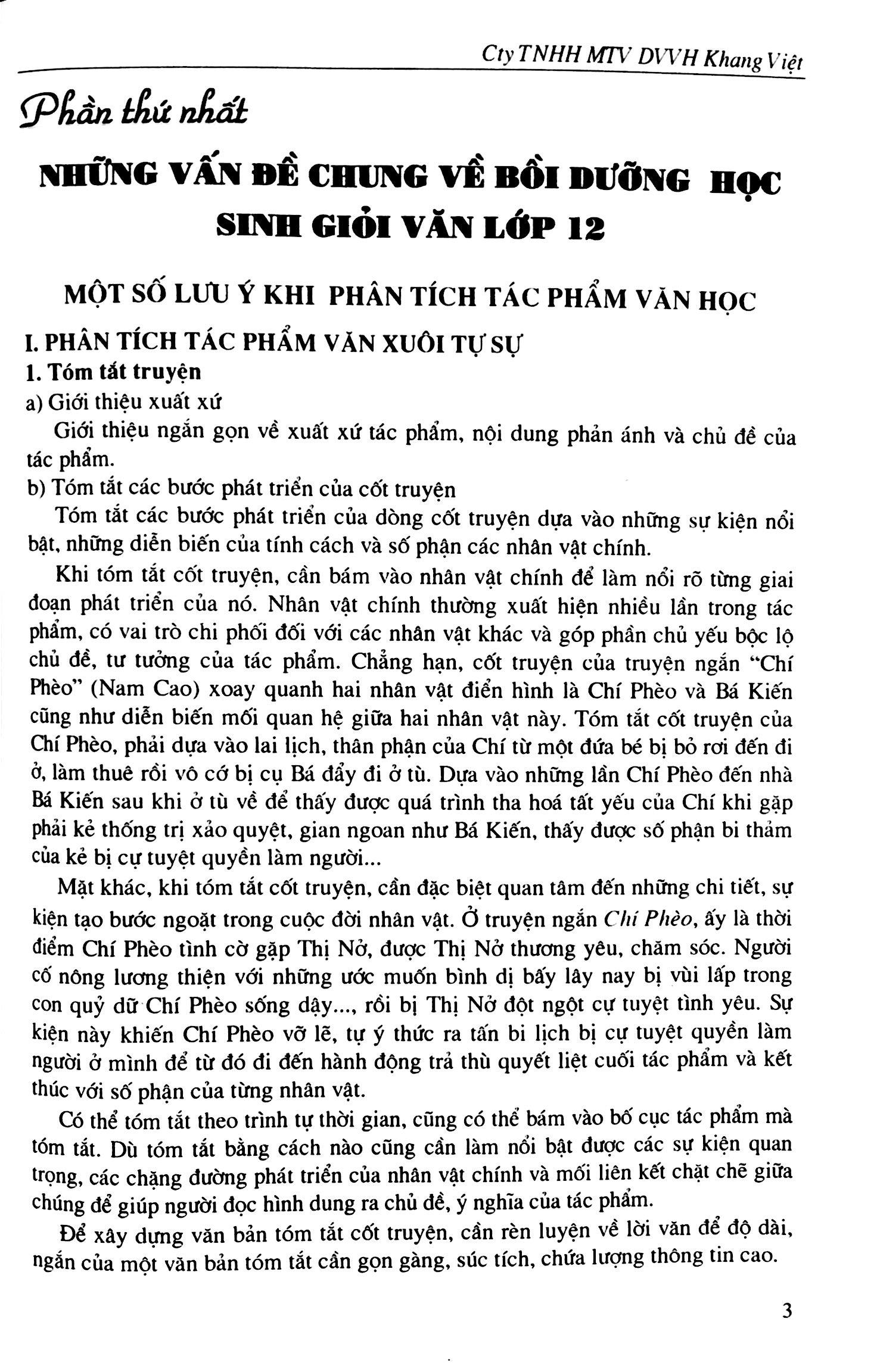 Những Điều Cần Biết Bồi Dưỡng Học Sinh Giỏi Ngữ Văn Lớp 12