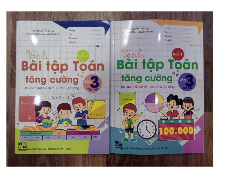 Sách - Combo Vở Ô li Bài Tập Toán Tăng Cường lớp 3 - tập 1 + 2 ( Kết Nối )