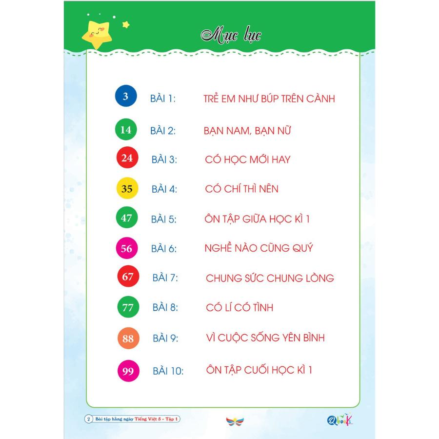 Bài Tập Hằng Ngày Tiếng Việt 5 - Tập 1 - Cánh Diều - Bản Quyền