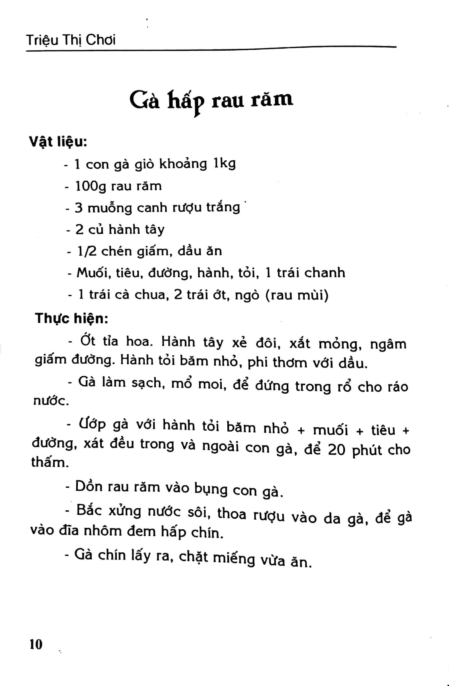 Các Món Ăn Thông Dụng