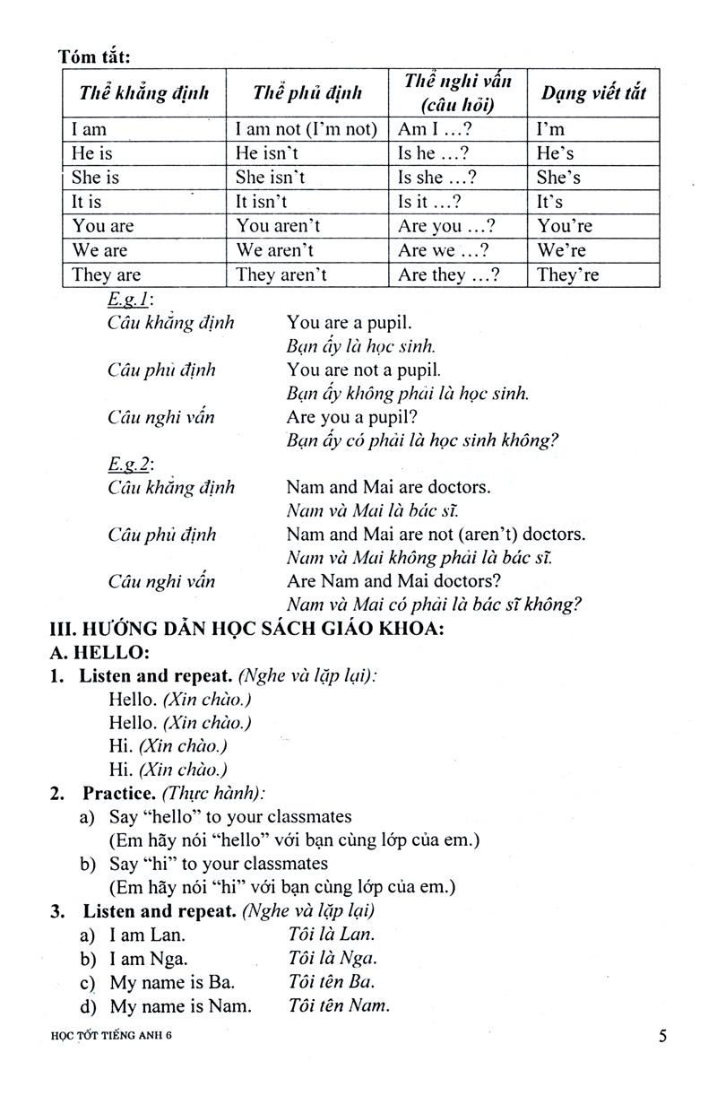 Học Tốt Tiếng Anh Lớp 6 - Tái Bản